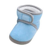 Best Deal on Baby Snap Boots Baby Shoes Warm Booties Shoes Fashion Solid Color Non Slip Breathable Toddler Boots Baby Boots for Boys Size 4 (Blue, 4 Infant) – Only 0.02!