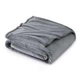 Bedsure Fleece Throw Blanket for Sofa – Soft Cosy Fluffy Blankets for Bed, Warm Single Throws for Audlts, Silver Grey, 130×150 cm – Throw blanket