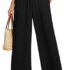 URBAN STITCH Womens Tailored Wide Leg Trousers Smart Formal Office Work Bootcut High Waist Straight Leg Black Trouser (16, Black) – Tailored trousers