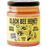 Black Bee Honey – Pure British Summer Raw Honey, Runny with a Heady Floral Flavour, Unprocessed, Single Source from Hive to Jar, Never Blended – Delicious on Toast, Soothing in Drinks, 227g Glass Jar – Honey