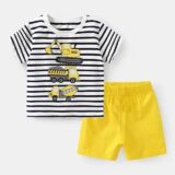 Best Deal on Boys Cartoon Tracksuits Short Sleeve Tshirt+Shorts Two Piece Set Toddler Casual Fashion Summer Clothes Sets – Only 2.48!