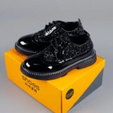 Best Sale on Boys Hollow Out silver Shoes Leather for Kids Party Wedding Dance Shoes Dress Toddler Fashion Children Shoes Flat Golden Autumn – Only 24.19!