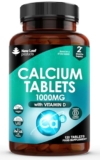 Calcium and Vitamin D3 Tablets – Calcium Supplement – 120 High Strength Tablets with Vitamin D3 – Made in The UK by New Leaf Bone & Muscle Health – Calcium + vitamin D