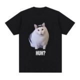 Best Discount on Cat Saying Huh? Funny Meme T-shirt Women Breathable Short Sleeve Oversized T Shirts Fashion Harajuku Tee Shirt – Only 3.55!