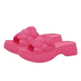 Best Deal on Clearance Ladies Womens Wedge Cloud Sliders Woven Slides Chunky Sliders Open Toe Sliders Women’s Mules Chunky Sole Sliders Summer Beach Slides Casual Comfortable Sandals Slides UK Non-Slip Shoe – Only 0.18!