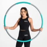 Core Balance Smooth Weighted Hula Hoop For Adult Fitness Foam Padded Size Adjustable 1kg (Teal) – Hula hoop