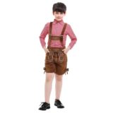 Best Sale on Costume Cosplay Oktoberfest Lederhosen Bavarian Shorts German Beer Festival Suit Halloween Mardi Gras Outfit Kids Boys Men Lolit – Only 19.89!