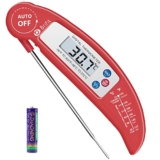 Best Discount on Criacr Meat Thermometer, Digital Cooking Thermometer, Food Thermometer with High Accuracy, Instant Read Foldable Probe Thermometer for Kitchen Cooking, BBQ, Milk, Christmas (Red), Battery Included – Only 6.79!