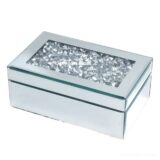 Best Sale on Crush Diamond Mirrored Glass Jewelry Organizer Box Chest Boxes Jewelry Women Trinket Drawers Earrings Necklace Makeup Organiser – Only 23.69!