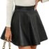 Timormode Pleated Skirt for Women Short High Waist Skirt Tennis School Skirt TMBZQ09 Black M – Pleated skirt