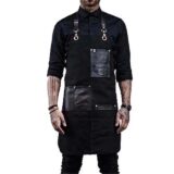 Best Deal on Custom Logo Black Canvas Multi-functional Tool PU Leather Pocket Hairdresser Woodworking Overalls Kitchen Chef Waterproof Apron – Only 18.89!