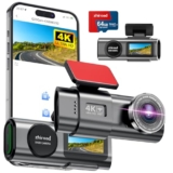 Dash Cam 4K UHD Front Dashcam with 64GB SD Card 2160P WiFi Car Camera,Smart App Control,WDR,Night Vision,Park Mode,G-Sensor,Loop Record,Support Max 256GB – Dash cam