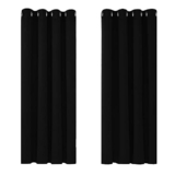 Deconovo Blackout Curtains Bedroom Super Soft Thermal Insulated Eyelet Blackout Curtains for Living Room 46 x 54 Inch Black 2 Panels – Blackout curtains
