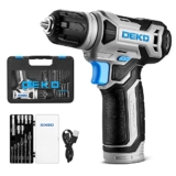 DEKO 8V Cordless Drill Set with case, Power Drill with 3/8″ Keyless Chuck, 13pcs Acessories, Built-in LED, Type-C Charge Cable, Electric Drill Set for Men and Women – Cordless drill