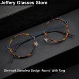 Best Sale on Denmark Round Screwless Glasses Frames Men Women Acetate Titanium Ultra-light Eyeglasses Light Weight Eyewear Spectacles – Only 26.89!
