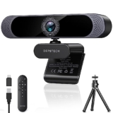 DEPSTECH 4K Webcam, Ultra HD 1/2.55” Sony Sensor, 3x Digital Zoom, Dual Noise-Canceling Microphones, Remote Control, Auto Focus, Streaming Camera Webcam for PC, Laptop, Video Call, Zoom, Skype, Teams – Streaming webcam