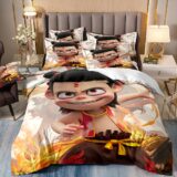 Best Deal on Duvet Cover Pillowcase Nezha 3D Beautiful Cartoon Anime Bedding Set Teen Home Decoration Kids Boy Gifts – Only 19.99!