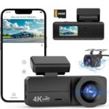 DYNACAM Dash Cam Front and Rear 4K+1080P, Dash Cam Inserted 64GB SD Card, Built-in WiFi Dash Camera for Cars, Super Night Vision Dashcam, 24H Parking Mode, G-Sensor, Loop Recording Car Camera – Dash camera