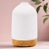 Essential Oil Diffuser Electric Aromatherapy Oil Diffuser 100ml Ceramic Aroma Scent Diffusers Humidifier with Auto Shut Off Ultrasonic Quiet/4 Timing Set/7 LED Lights for Home Office Sleep – Essential oil diffuser