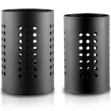Evanda Kitchen Utensils Holder for Countertop Pack of 2, Stainless Steel Black Utensils Caddy, Farmhouse Stylish Organizer and Kitchen Decor Utensil Crock, Gift for New House New Apartment – Utensil holder
