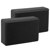 EXERZ Yoga Blocks 2pcs Gym Bricks -Comfortable Fitness Yoga Bricks, Anti-Slip, Lightweight and Travel Friendly Pilates Practice (Black) – Yoga blocks