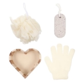 Best Deal on EXQUIMEUBLE Bath Set Callus Remover for Feet Spa for Women Gifts Sponges Bath Dry Brushing Body Brush Exfoliating Brush – Only 4.79!