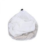 Generic Polyester Laundry Mesh Bag Reusable Machine Bag Drawstring Bathroom Products Bathroom Storage Containers (White, S（30 * 40cm）) – Reusable storage bags