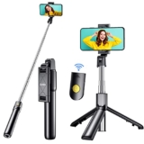 Gritin Selfie Stick, 4 in 1 Bluetooth Selfie Stick Tripod, Extendable and Portable Selfie Stick with Detachable Wireless Remote & Stable Tripod Stand, Compatible with iPhone/Galaxy etc. – Selfie stick