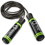 Gritin Skipping Rope, Speed Jump Rope Soft Memory Foam Handle Tangle-free Adjustable Rope&Rapid Ball Bearings Fitness Workouts Fat Burning Exercises Boxing for Adults, Kids – Length Adjuster Included. – Jump rope