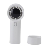 Handheld Electric Fan, Bladeless Small Hand Fan Compact Digital Display Silent USB Rechargeable for Outdoors for Office (White) – Portable hand fan