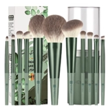 HEYMKGO Makeup Brushes 11pcs Premium Synthetic Bristles Green Color Kabuki Foundation Brush Face Lip Eye Makeup Brush Sets Professional with Gift Box – Makeup brush set