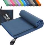 HiiPeak Large Microfibre Towel (180x90cm) Compact Camping Beach Towel – Quick Dry Lightweight Absorbent Sports Gym Swimming Hiking Drying Towel for Men,Women (Navy Blue-1pack, X-Large) – Quick-dry towel