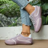 Best Discount on Hong Kong Style Flat Bottom Lace-up Women’s Running Shoes  Stylish Comfortable Lightweight Casual Stylish Solid Color Sliding – Only 10.29!