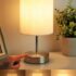 HSLighting Bedside Lamps, Touch Control Table Lamp 3-Way Brightness Dimmable Small Lamp with Metal Base LED Desk Lamp Minimalist Nightstand for Bedroom Living Room Gift Decor, Dimmable Bulb Included – Table lamp