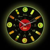 Best Deal on Japanese Sushi Time LED Wall Clock Kitchen Decor Japan Food Lighting Sign Business Display Wall Watch For Sushiya Restaurant – Only 23.99!