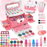 Kids Makeup Sets for Girls, 55pcs Real Washable Childrens Make Up Set, Girls Make Up Kids Toys Birthday Gifts for 4 5 6 7 8 9 10 Year Old Girl