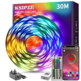 KSIPZE 30m Led Strip Lights RGB Music Sync Color Changing, Led Lights with Smart App Control Remote, Lights for Bedroom Lighting Flexible Home Decoration – Smart LED light strip
