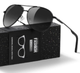 kunchu Pilot Sunglasses Mens Polarized Sunglasses Unisex UV400 Protection Black Driving, Fishing,Running Classic Ultra Light Shades Black – Polarized sunglasses