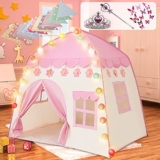 Labeol Princess Castle Play Tent Large Kids Play House for Indoor and Outdoor with Cotton Ball Lights Crown Magic Wand Safety Non-toxic Great Gift for Girls 130 * 100 * 130 – Play tent