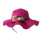 Best Discount on Ladies Wide Straw Foldable Travel Flower Sun Hat Summer Beach Caps,Hat Outdoors Sports Clothing Accessories(Hot Pink,One Size) – Only 0.01!