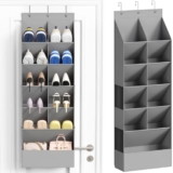 Lifewit Over the Door Shoe Organizers, 1 Pack Hanging Shoe Rack with 11 Pockets, 5 Layers Shoe Holder for Closet Door Storage Includes Boots, Toys, Water Bottles, Daily Necessities, Grey – Over-door organizer