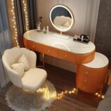 Best Discount on Light Luxury Dressing Table Minimalist Bedroom Woman Dresser Storage Jewellery Organiser Penteadeira De Maquiagem Home Furniture – Only 346.99!