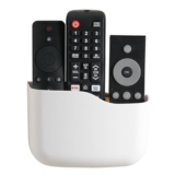 LINFIDITE Adhesive TV Remote Control Holder Wall Mount TV Remote Holder Wall Remote Control Caddy Storage Organizer Universal Controller Stand Box (For 2 Or 3 Remote Controls–White–Quantity1 – Remote control holder