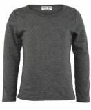 LUXE DIVA Girls Boy Kids Plain Basic Long Sleeve Round Neck T-Shirt Stretch School Tee Top 2-13 Years Charcoal – Long sleeve top for kids