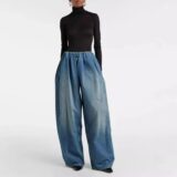 Woman Summer Fashion American Retro Pants Pocket Embroidered White Jeans Street Hot Girl LooseCasual High Waist Wide Leg Jeans – high waist jeans