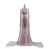 African Lace Fabric 2025 High Quality 5 Yards Beaded Lace Fabric Luxury Royal Blue Sequence Lace Fabric For Evening Dress – evening dress