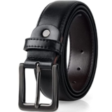 maikun Black Leather Belt for Men, Mens Belt for Jeans and Dresses, Black Buckle Length45inch – Leather belt for men
