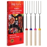 Marshmallow Toasting Forks, Telescoping Smores Sticks for Fire Pit, Marshmallow Roasting Sticks Barbecue Forks for Hotdog Hot Dog Bonfire Smores Skewers for Open Fire Pits Campfire Camping, 4 PCS – Marshmallow roasting sticks