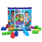 MEGA BLOKS Big Building Bag building set with 60 big and colorful building blocks, and 1 storage bag, toy gift set for ages 1 and up, DCH55 – Building blocks
