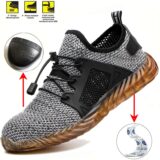Best Sale on Men’s Summer Steel Toe Work Boots Breathable Safety Sneakers with Non Slip Rubber Sole | Anti-Smash & Anti-Puncture Work Shoes – Only 19.89!